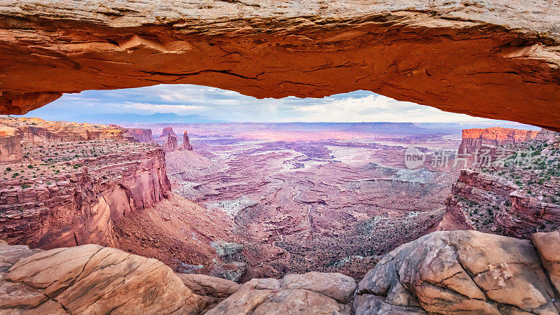 Mesa Arch Scenic Canyonlands National Park Panorama USA犹他州